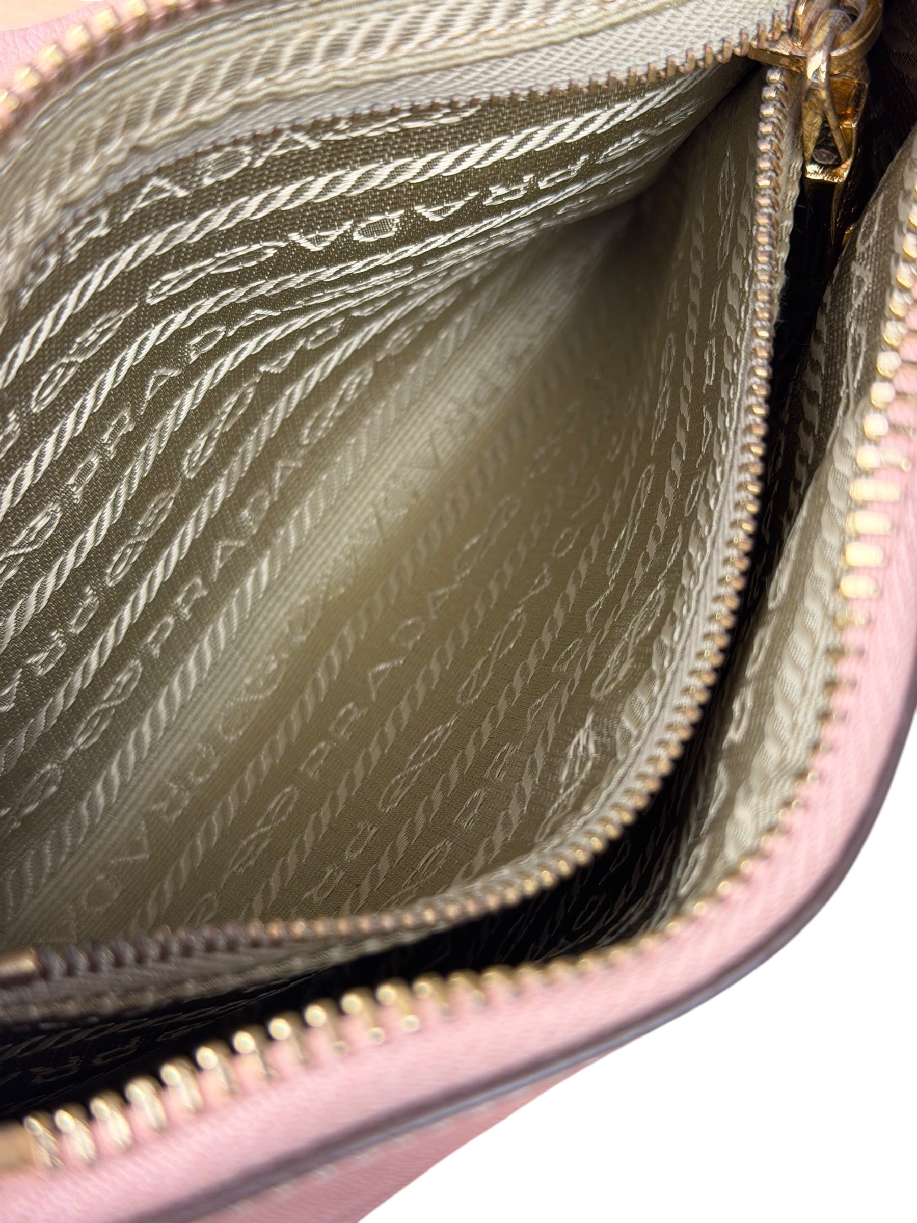 Prada Bicolor Saffiano Leather Mini Pochette