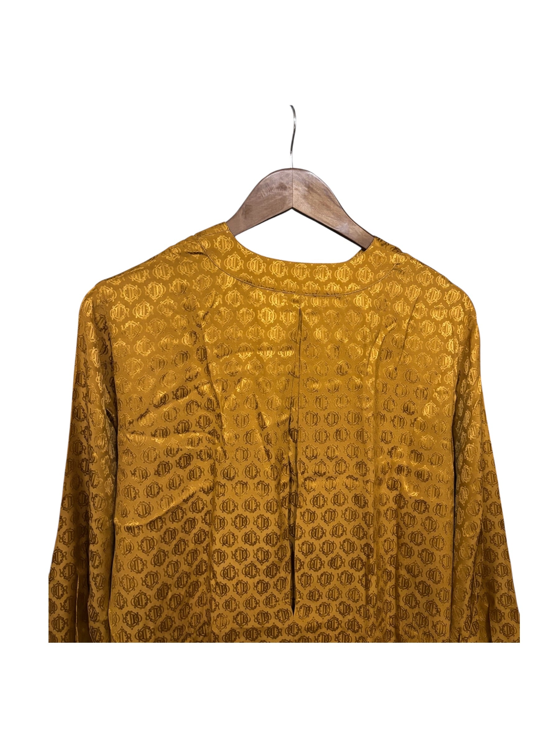 Christian Dior Mandarin Collar Jacquard Silk Shirt