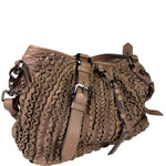 Burberry Purple Leather Ruffled Lowery Bag