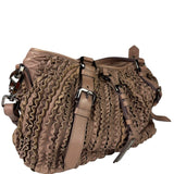 Burberry Purple Leather Ruffled Lowery Bag