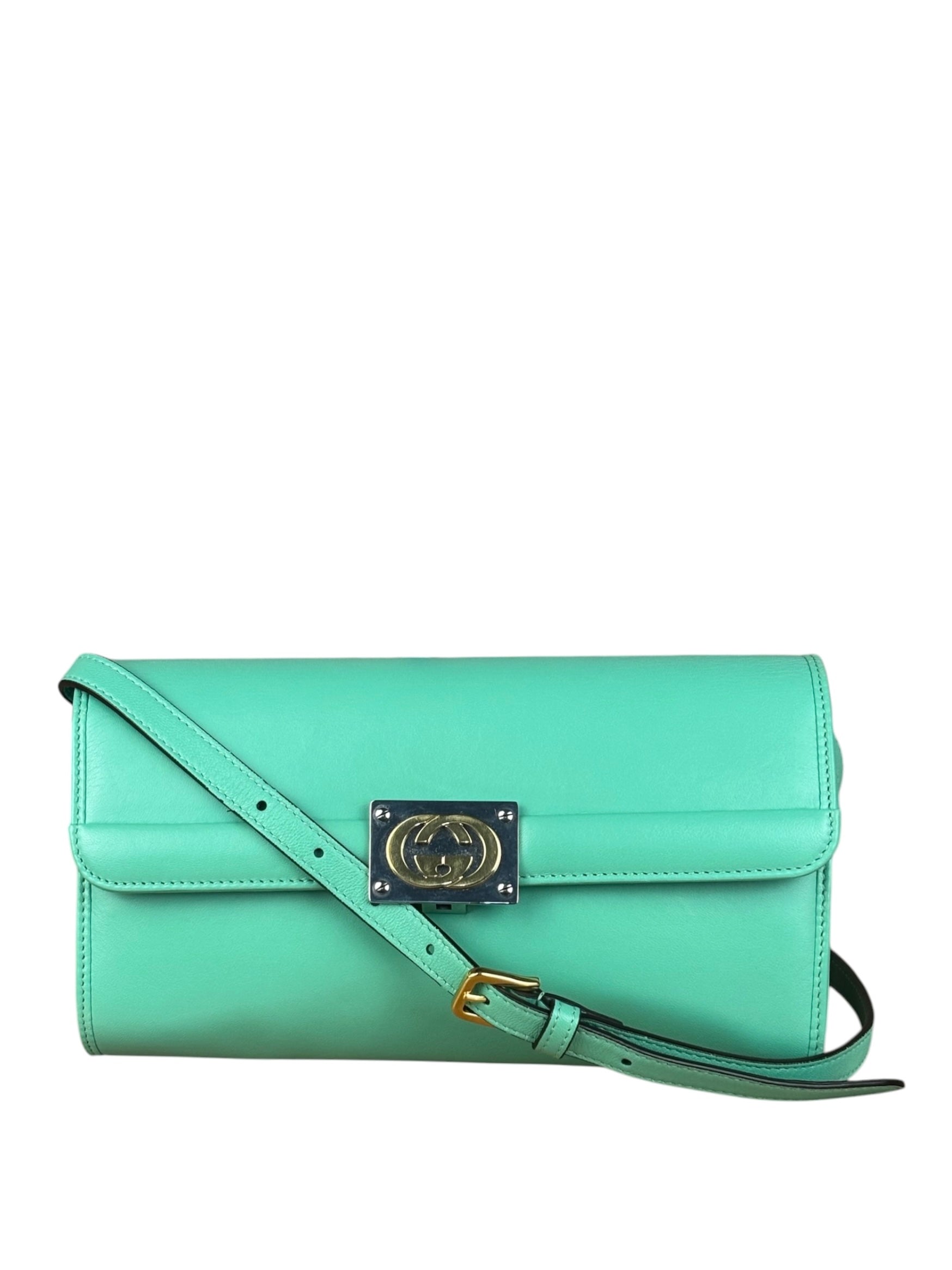Gucci GG Green Matisse Leather Flap Shoulder Bag