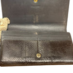Yves Saint Laurent Black Python Embossed Wallet
