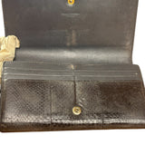 Yves Saint Laurent Black Python Embossed Wallet