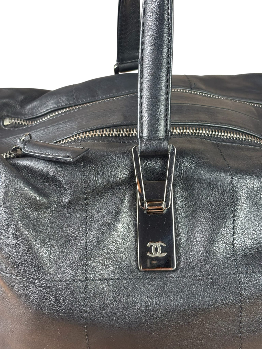 Chanel Black Lambskin Boston Chocolate Bar Bag