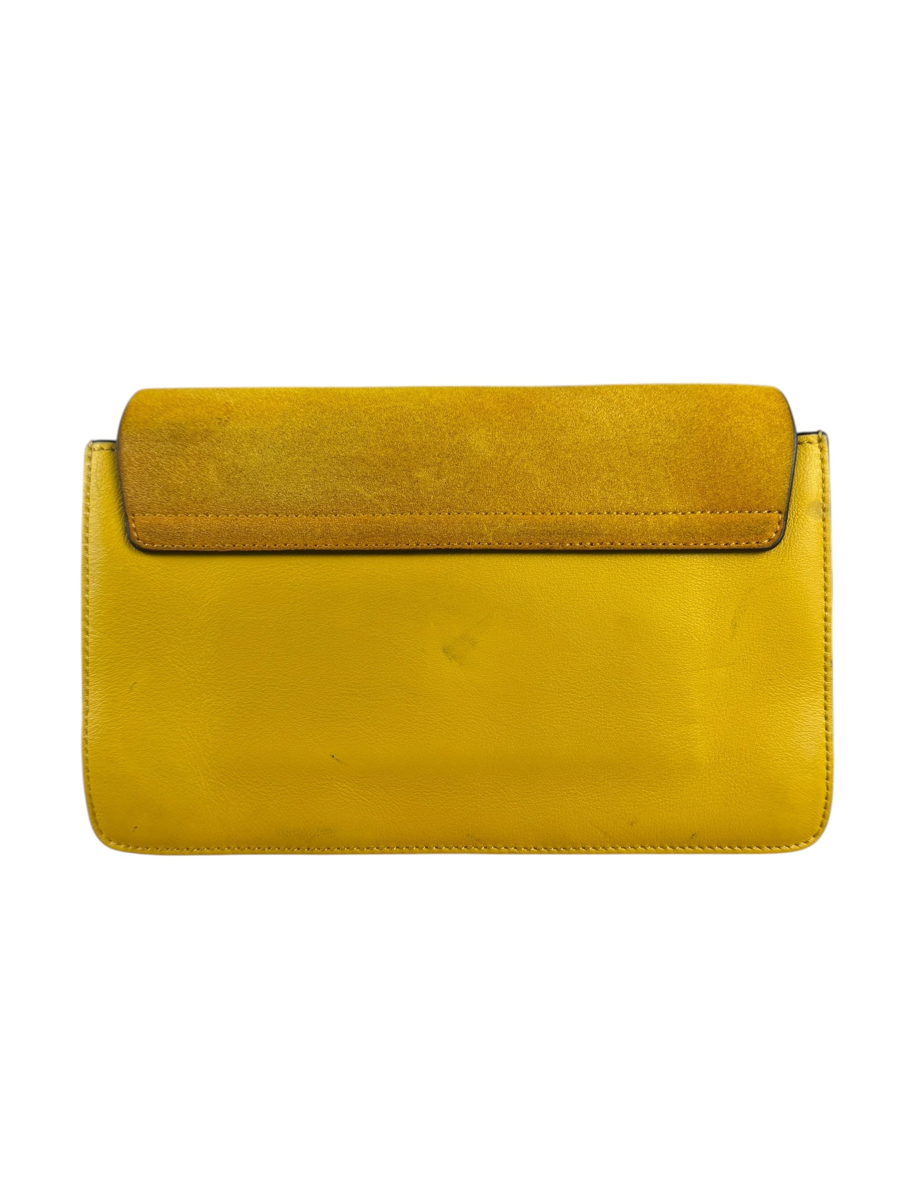Chloé Suede/Calfskin Yellow Faye Shoulder Bag
