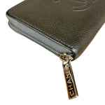 Chanel Caviar Leather Grey Zip Wallet