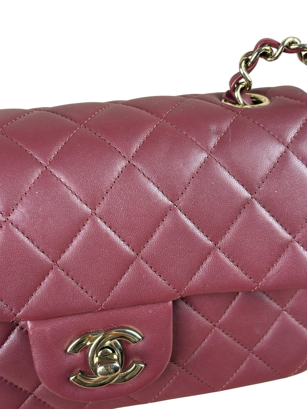 Chanel Burgundy Quilted Lambskin Small Flap Bag 2021