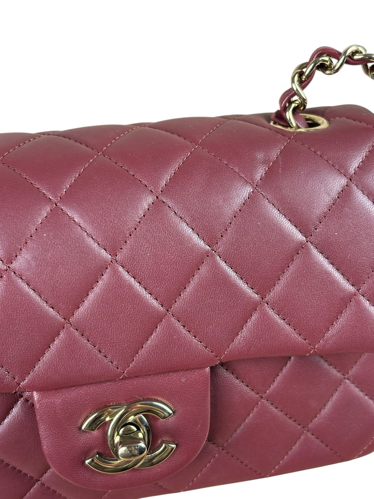 Chanel Burgundy Quilted Lambskin Small Flap Bag 2021