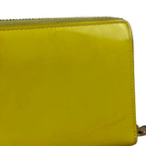 Yves Saint Laurent Yellow Patent Leather Zip-Around Long Wallet