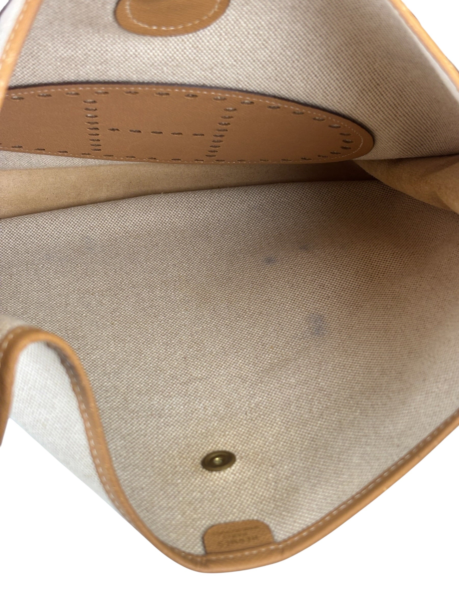 Hermes Brown Leather Trim Evelyne 2004