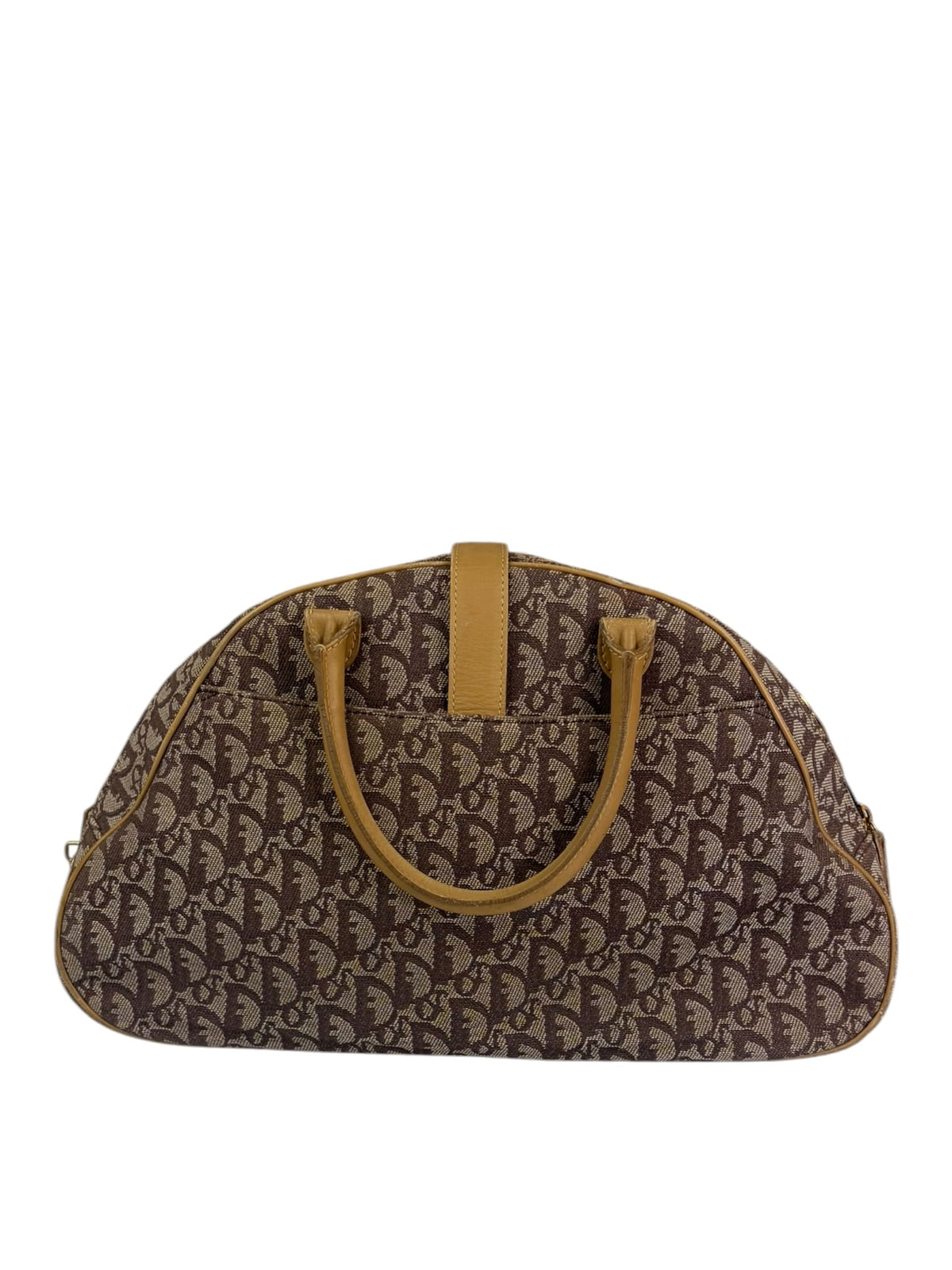 Christian Dior Beige/Brown Trotter Double Saddle Bowler Bag