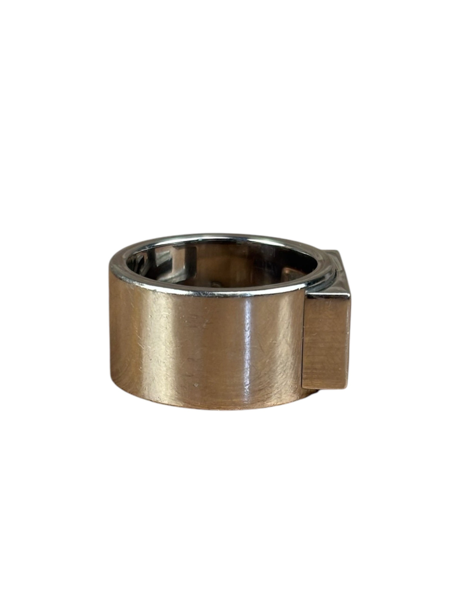 Fendi Vintage Silver Baguette Band Ring
