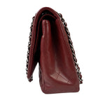 Chanel Burgundy Quilted Leather Jumbo Classic Double Flap Bag 2011