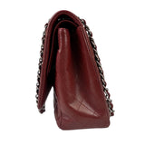 Chanel Burgundy Quilted Leather Jumbo Classic Double Flap Bag 2011