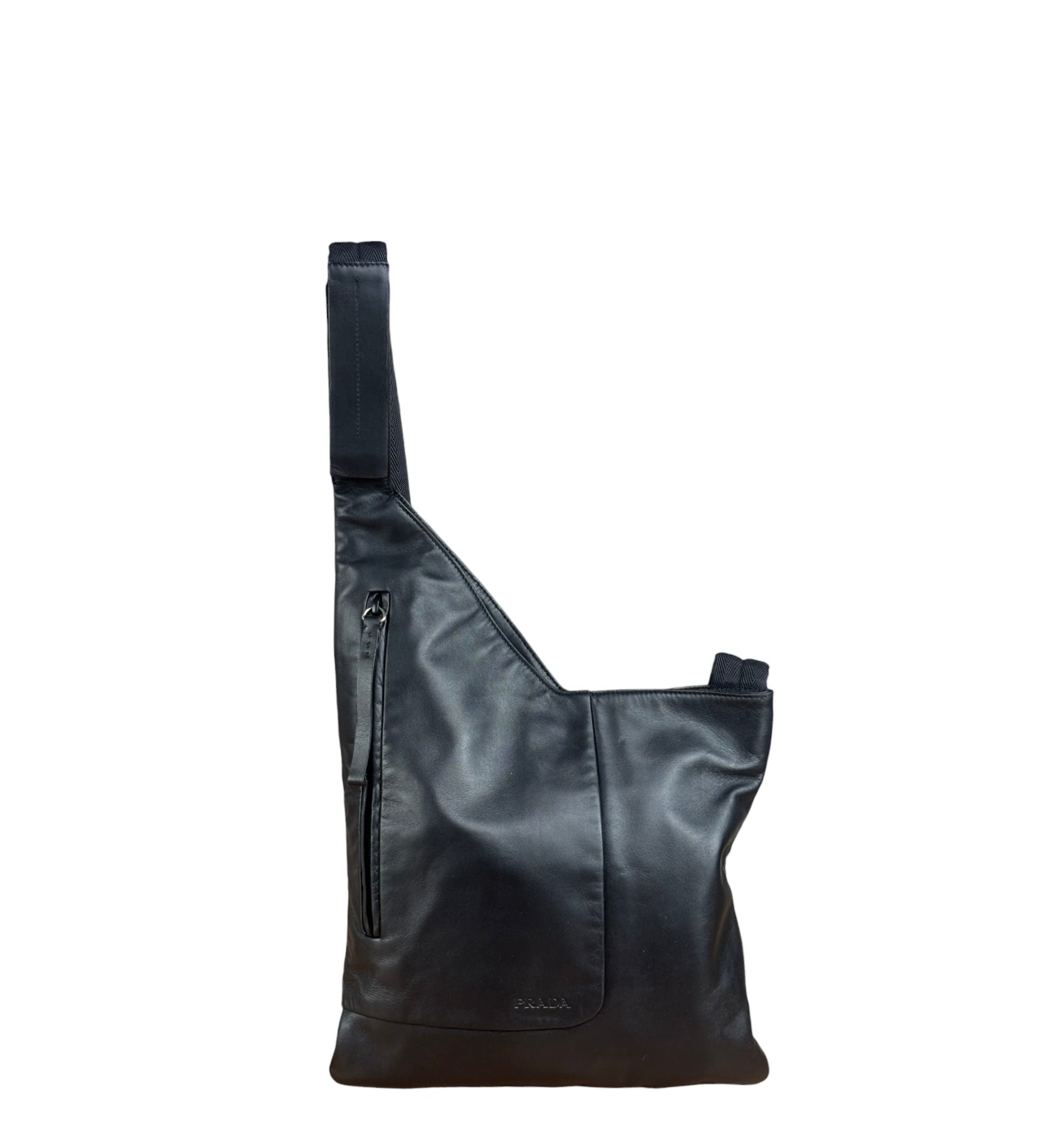 Prada Black Leather Sleek P&D Crossbody Bag