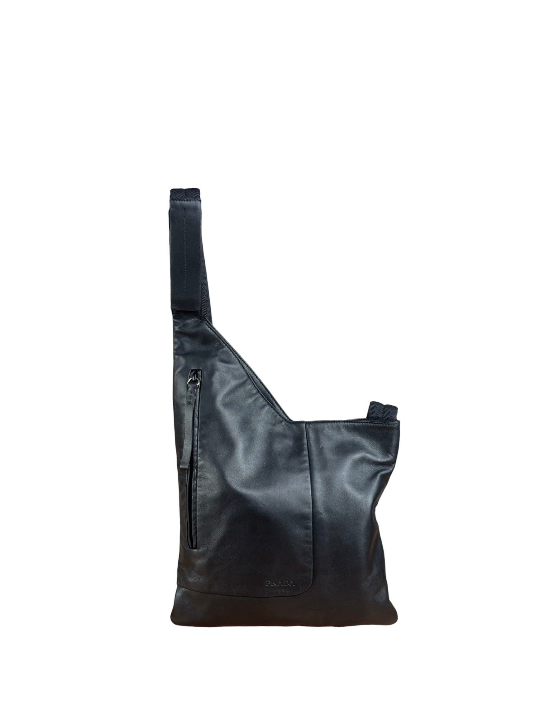 Prada Black Leather Sleek P&D Crossbody Bag