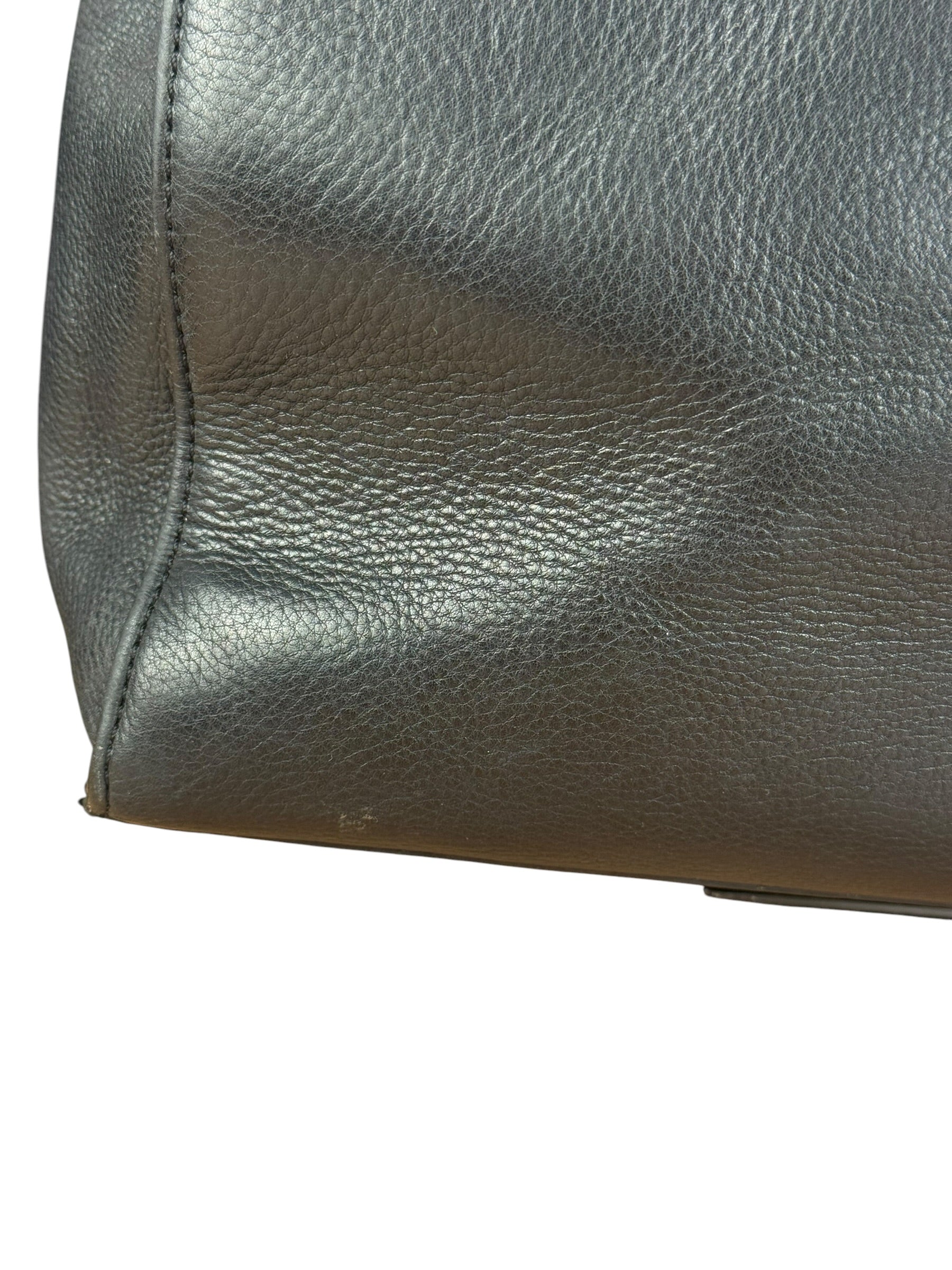 Chanel Black Leather Front Pocket Chain Tote 1998