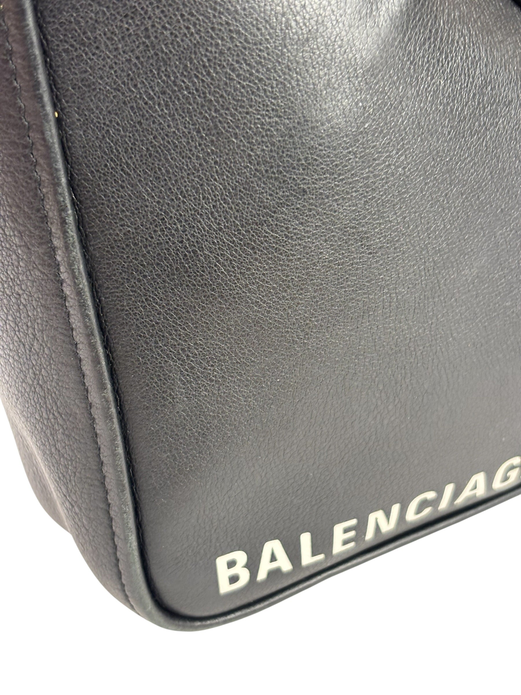 Balenciaga Black Leather Triangle Two-Way Bag