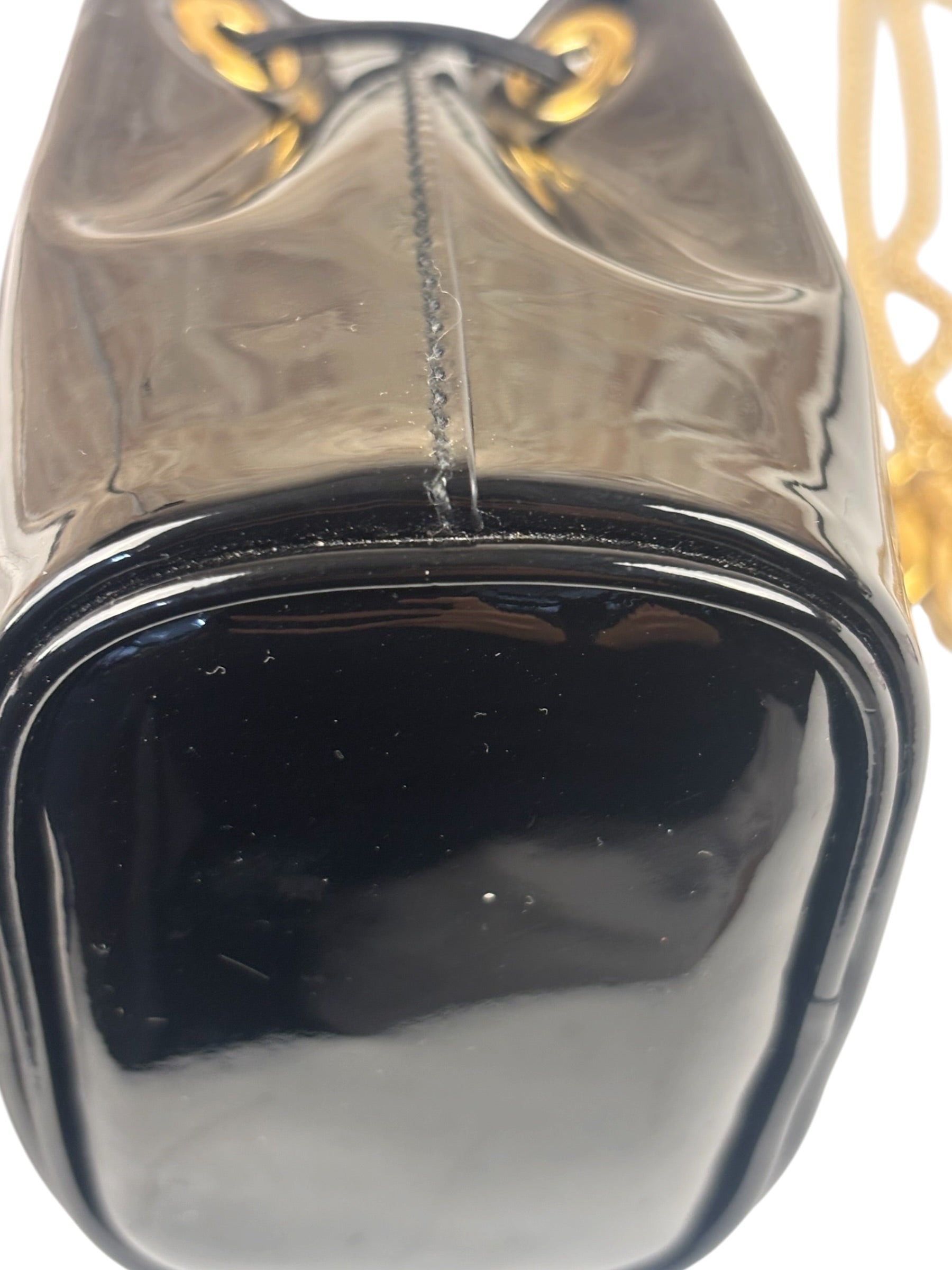 Prada Black Patent Leather Mini Chain Pouch