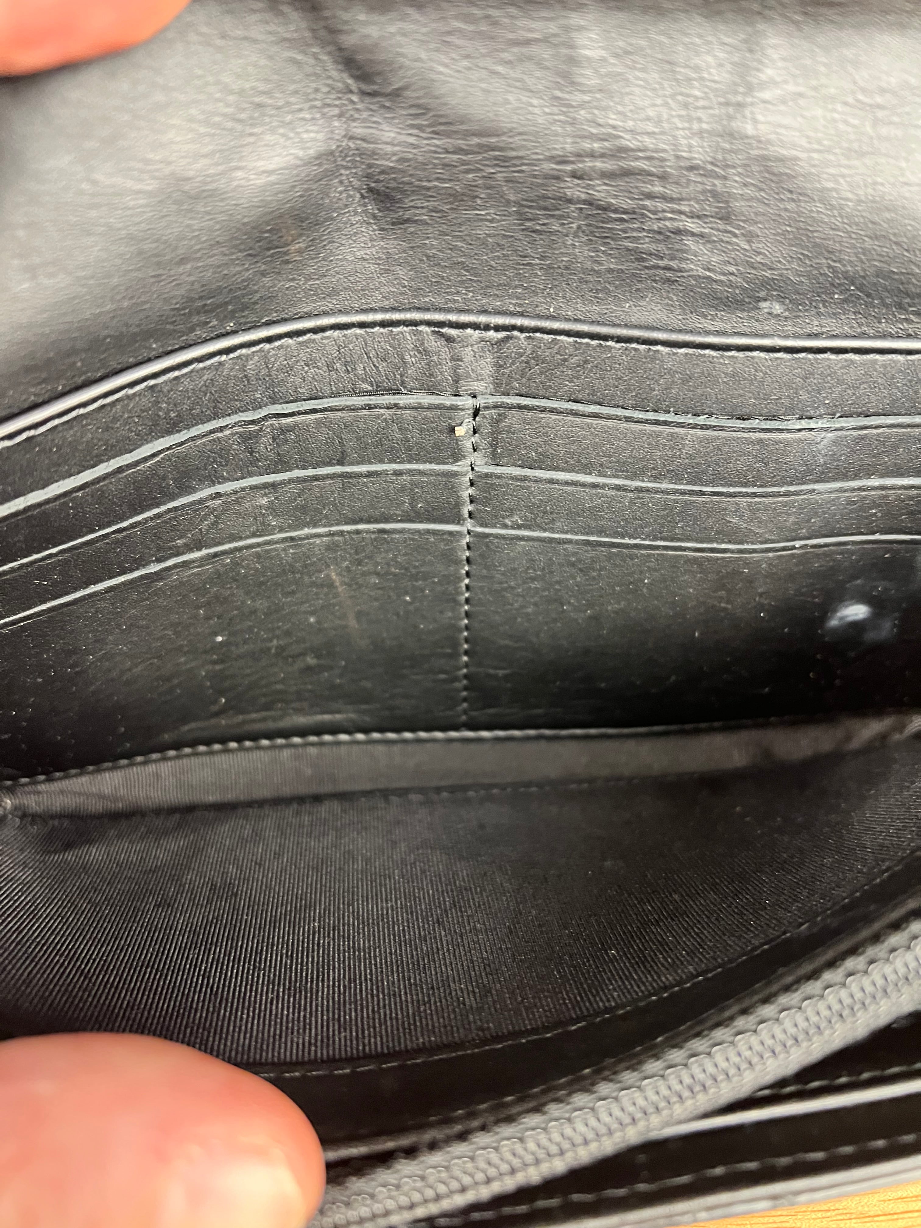 Chanel Black Patent Leather Wallet on Chain 2014