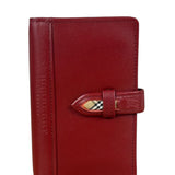 Burberry Red Leather London 5-Ring System Binder Planner