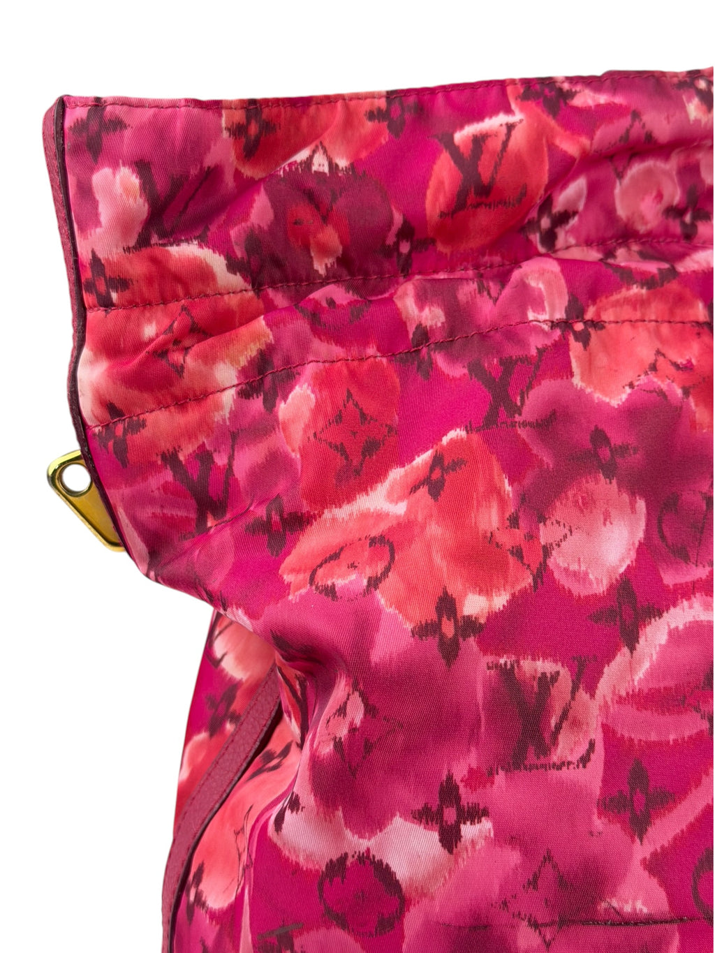 Louis Vuitton Pink Leather Trim Floral Ikat Noefull PM