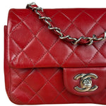 Chanel Red Quilted Leather Classic Mini Flap Bag 2012