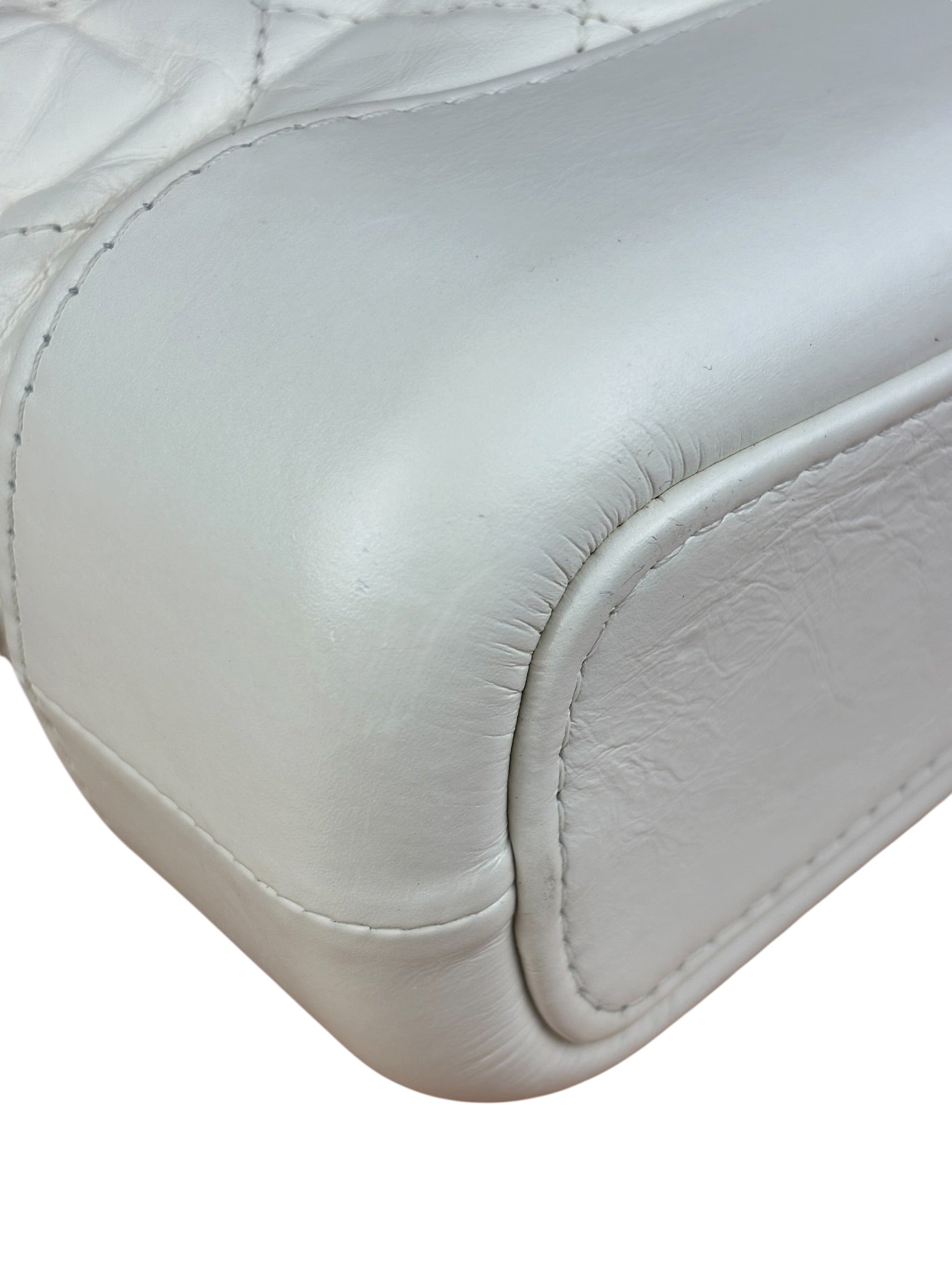 Chanel White Quilted Leather Small Gabrielle Hobo Bag 2019