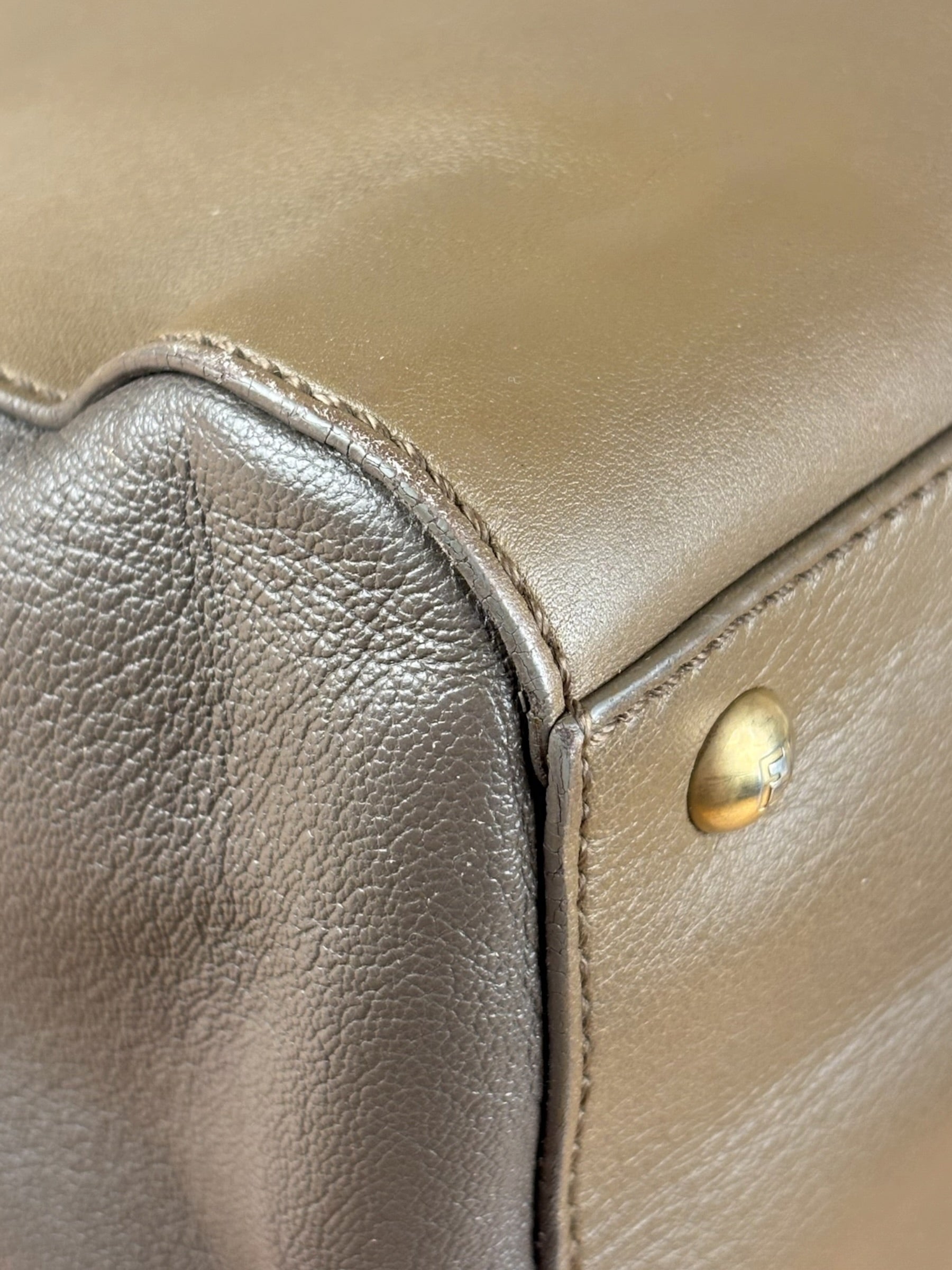 Fendi Colorblock Leather Two-Way Flap Bag