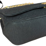 Chanel Vintage Black Cotton Quilted Flap Bag
