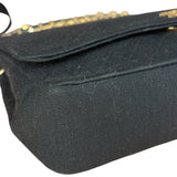 Chanel Vintage Black Cotton Quilted Flap Bag