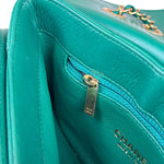 Chanel Green Lambskin Shoulder Bag 2018
