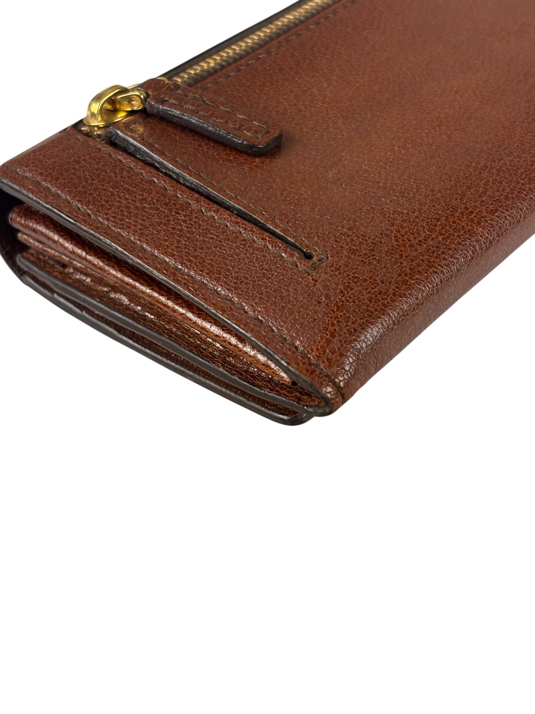 Tom Ford Brown Leather Flap Bi-Fold Wallet