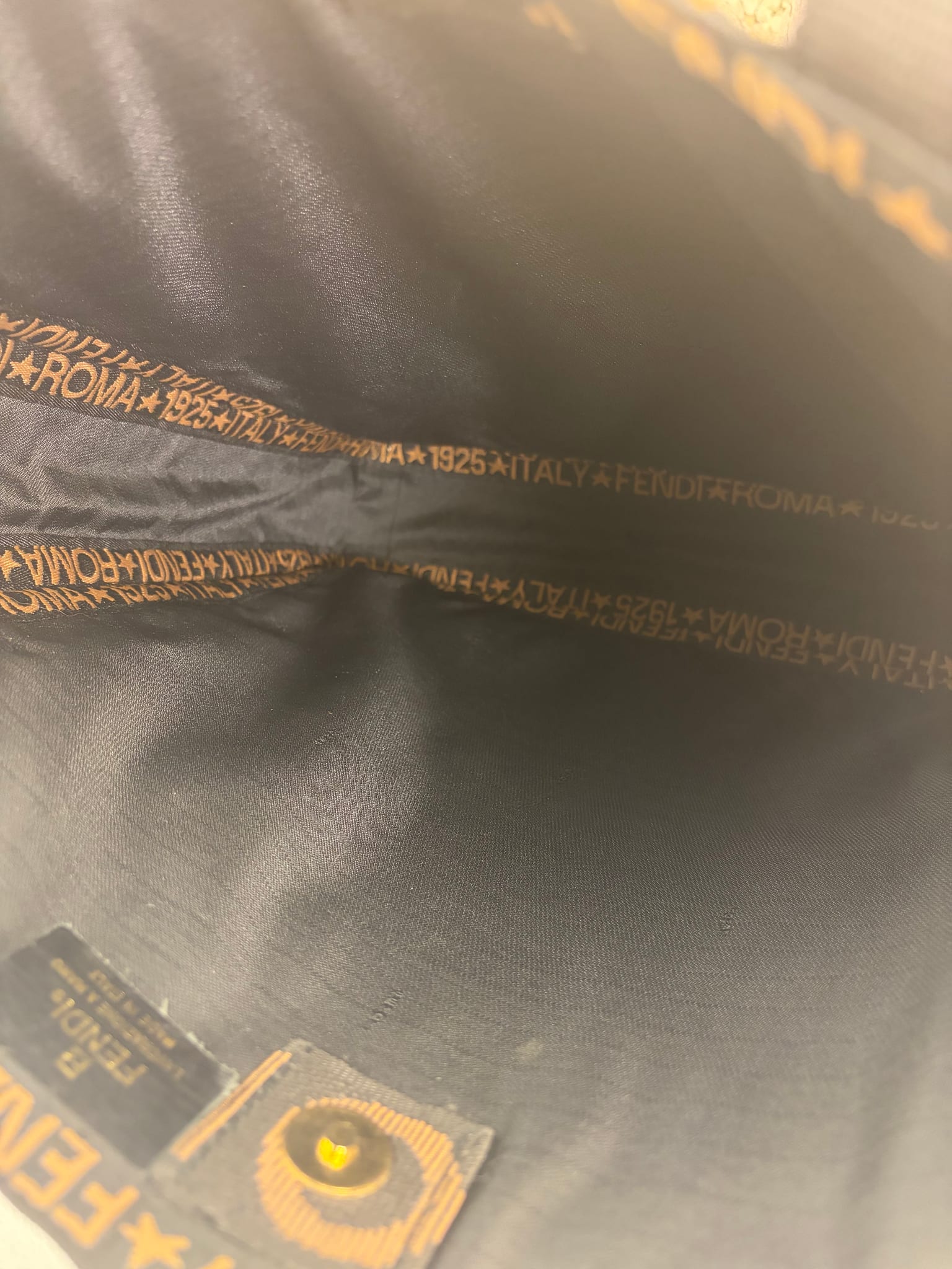 Fendi Black Straw Roma 1925 Tote