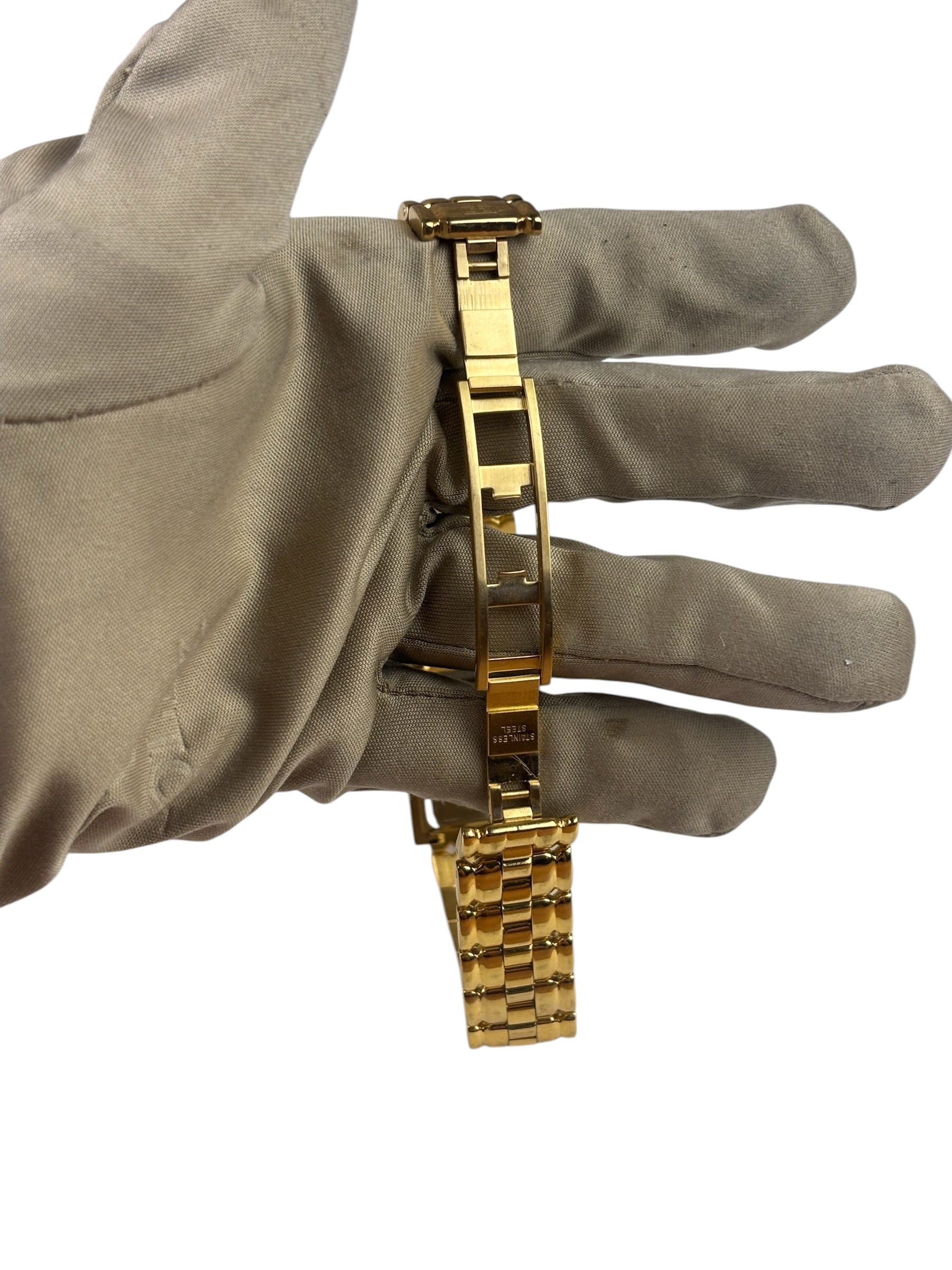 Givenchy Cream Dial Tank Gold Plated Watch