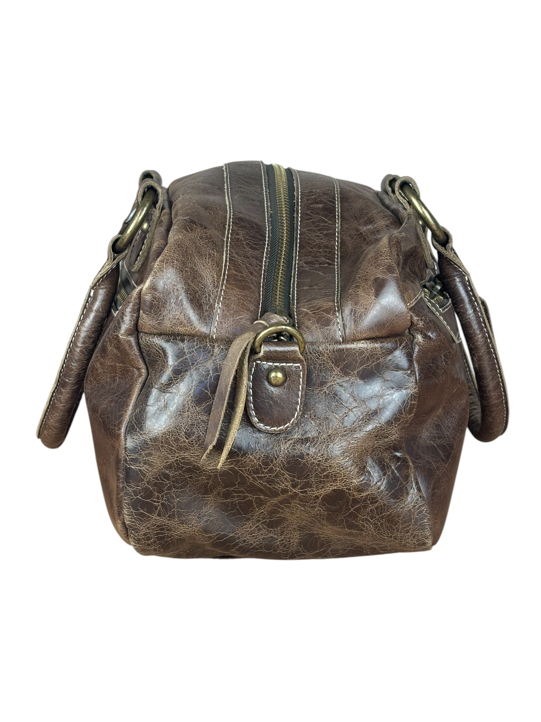Balenciaga Vintage Brown Leather Moto Handbag