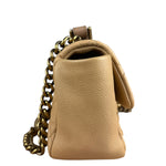 Chanel 2012 Diamond Chain Beige Single Flap