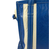 Balenciaga White/Blue Bazar Stripe Two-Way Tote Bag