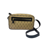 Saint Laurent YSL Beige Logo Print Crossbody Bag