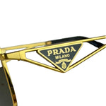 Prada Black/Gold PR A52S Rectangular Sunglasses