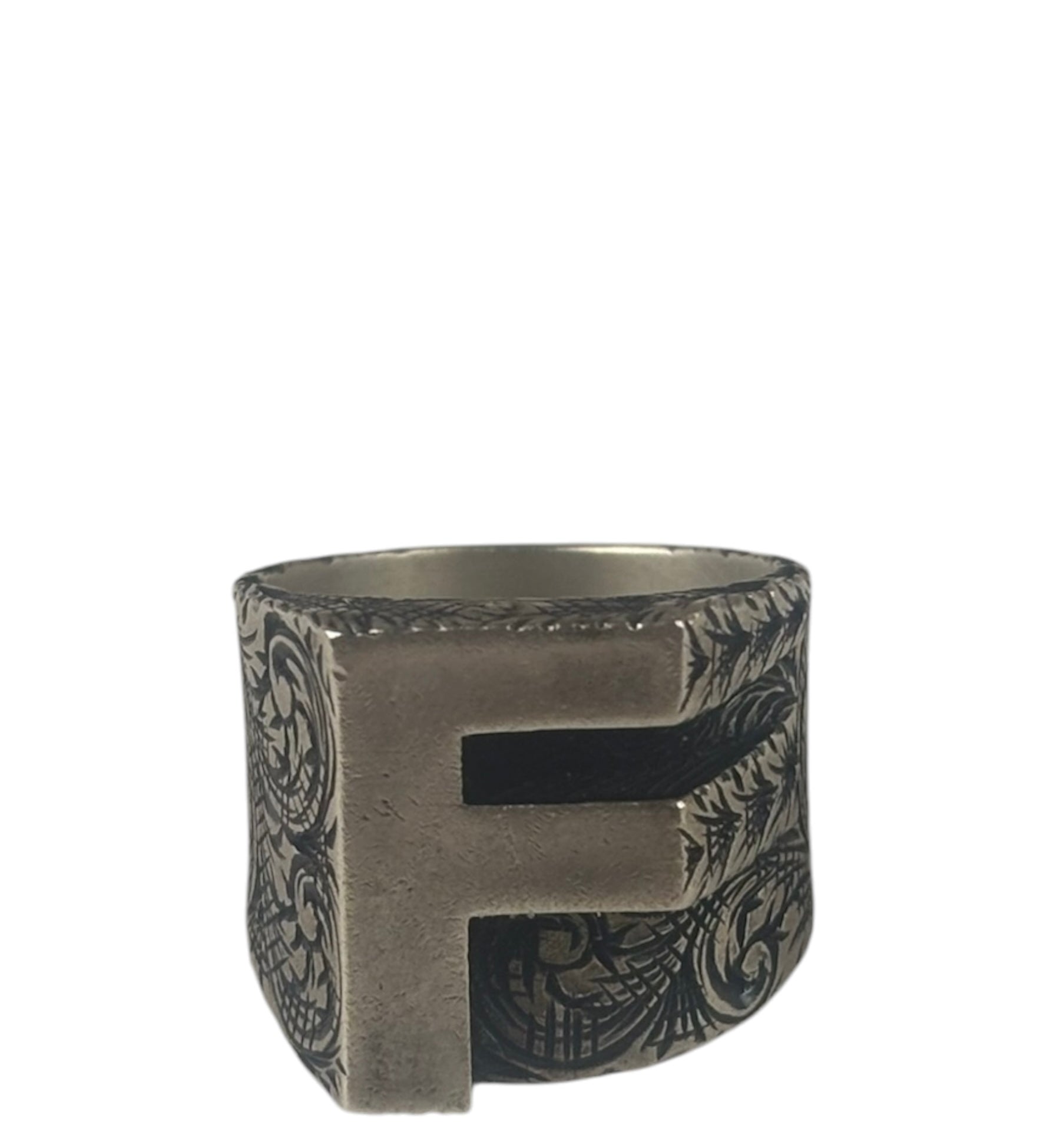 Fendi Silver Maxi Logo Ring