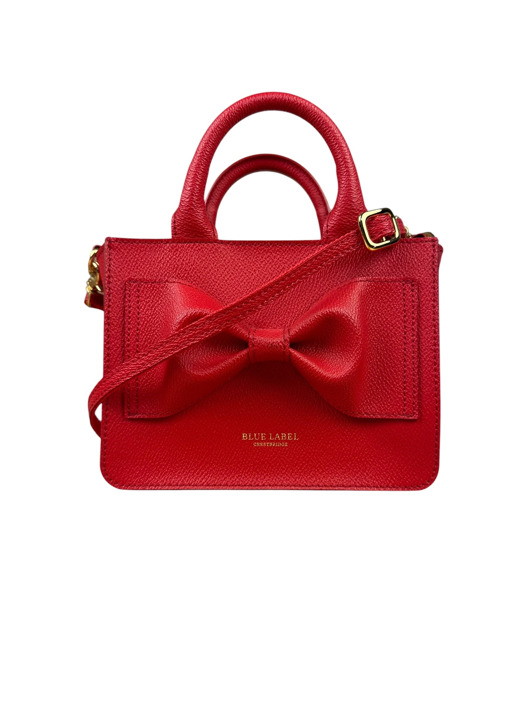 Blue Label Crestbridge Red Pebbled Leather Two-Way Bag