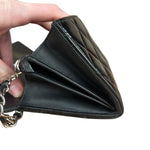 Chanel Black Patent Leather Wallet on Chain 2014