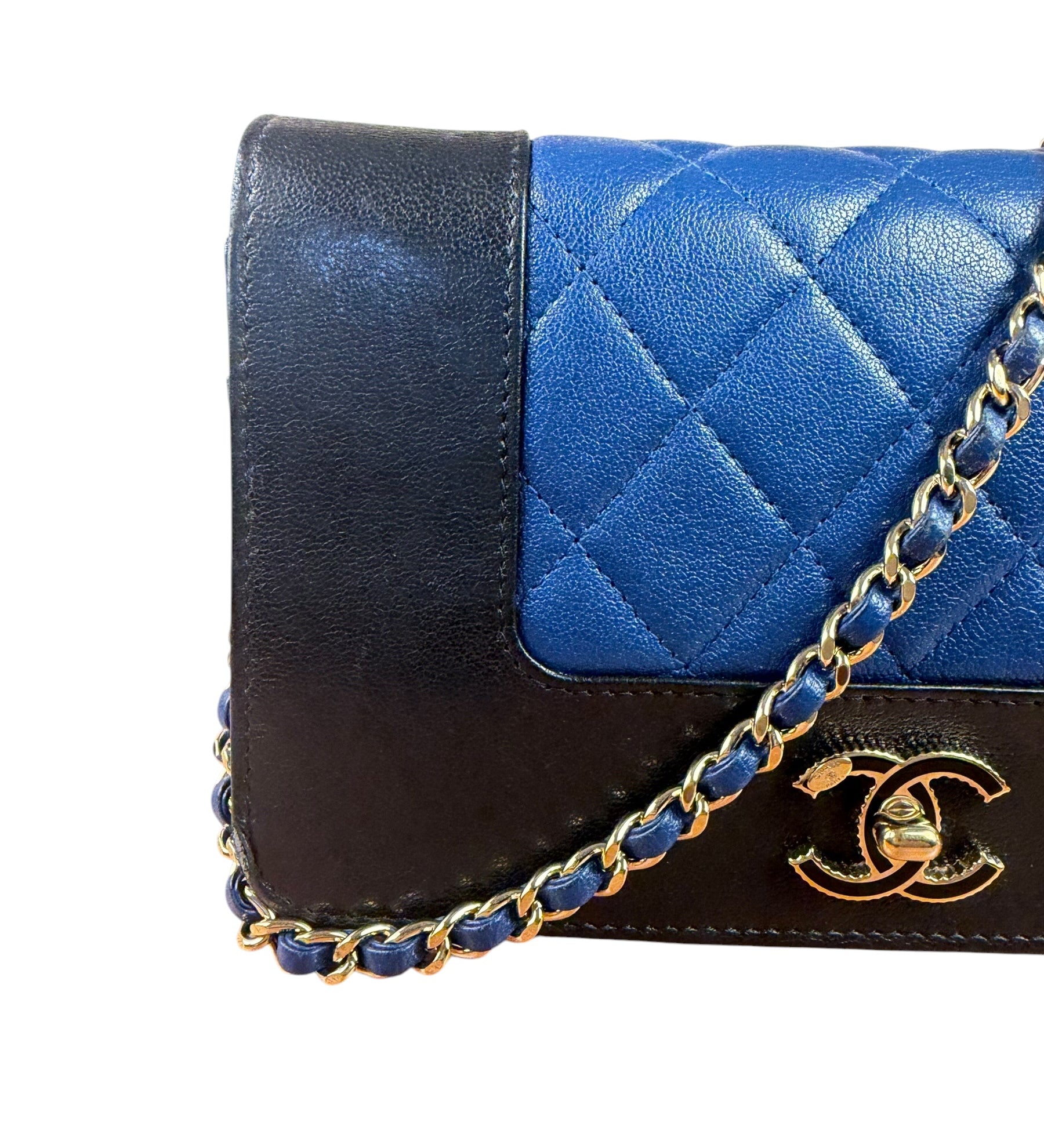 Chanel Bicolor Leather Mademoiselle Wallet On Chain 2017