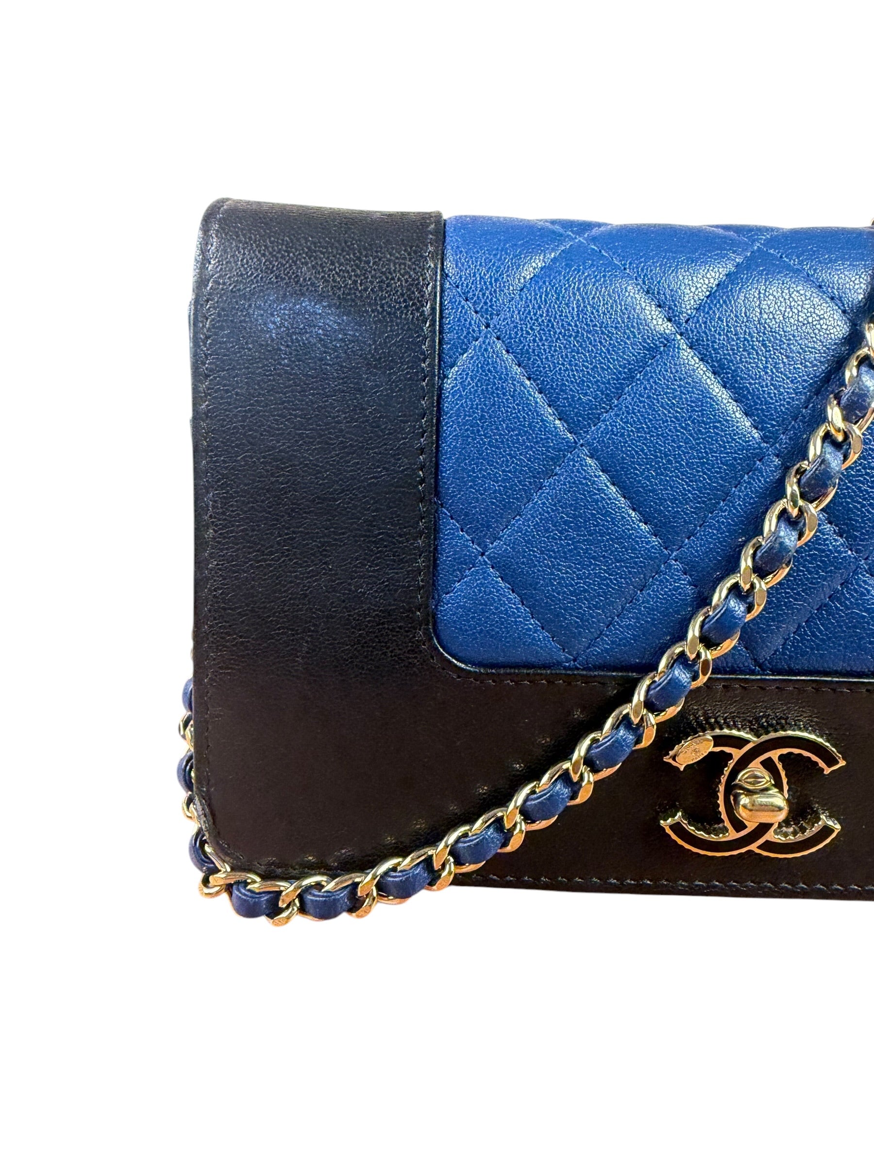 Chanel Bicolor Leather Mademoiselle Wallet On Chain 2017