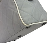 Chanel Grey Quilted Leather Trim Bowling Bag 2000