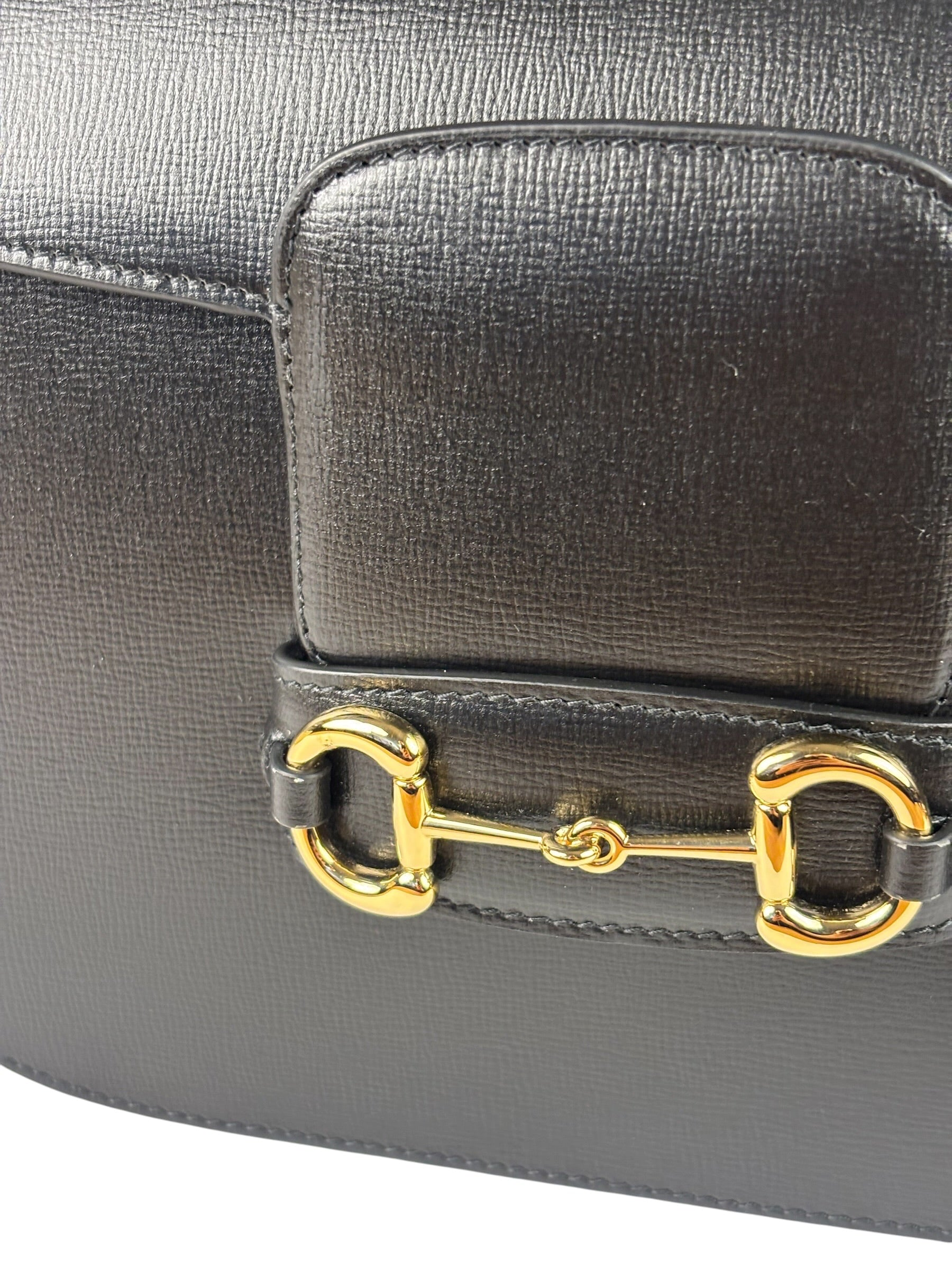 Gucci Black Leather Horsebit 1955 Shoulder Bag