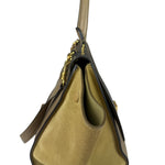Celine Tri-Color Beige Leather/Suede Trapeze Medium Two-Way Bag
