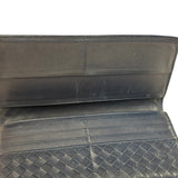 Bottega Veneta Navy Intrecciato Bi-Fold Flap Long Wallet