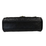 Chanel Black Quilted Caviar Kelly Top Handle Bag 90s